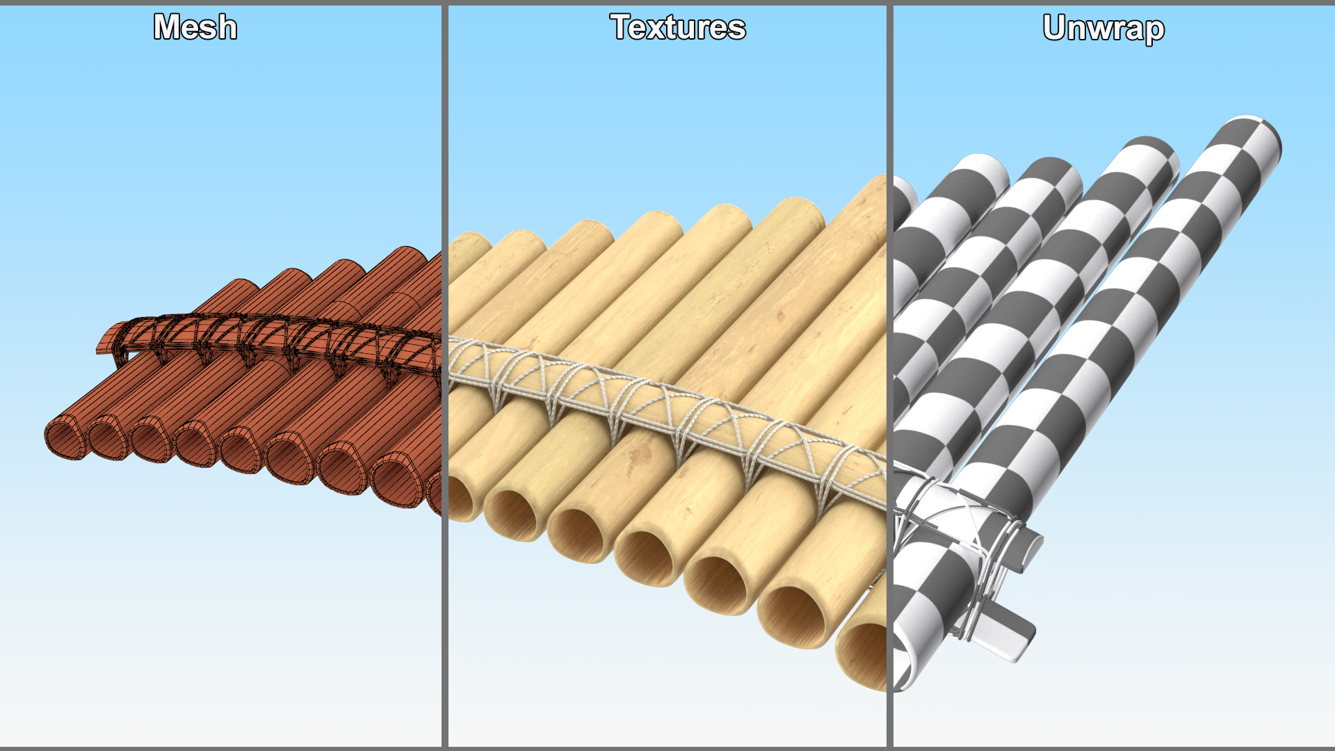 3D model Pan Flute Instrument