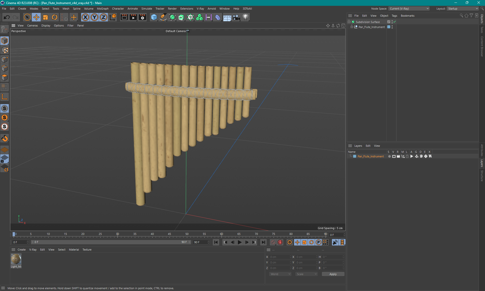 3D model Pan Flute Instrument