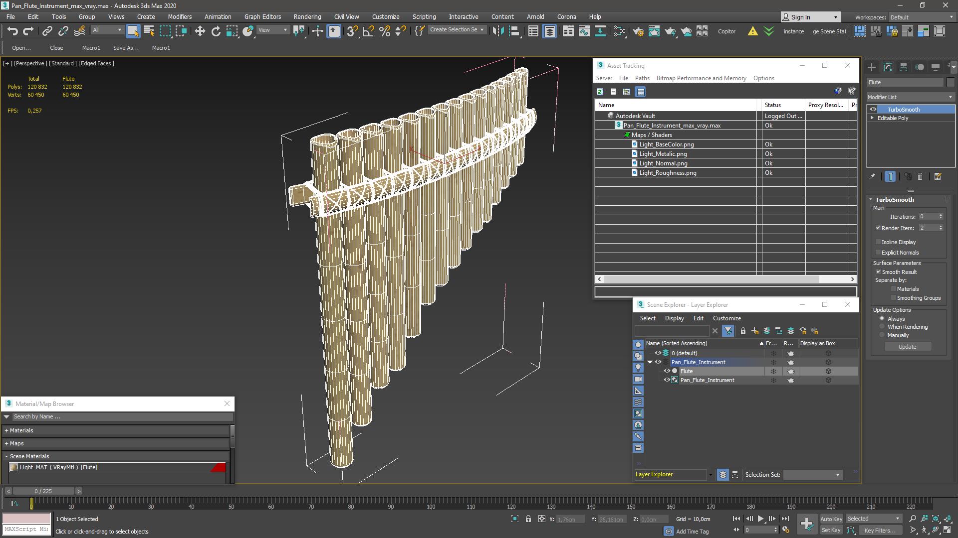 3D model Pan Flute Instrument