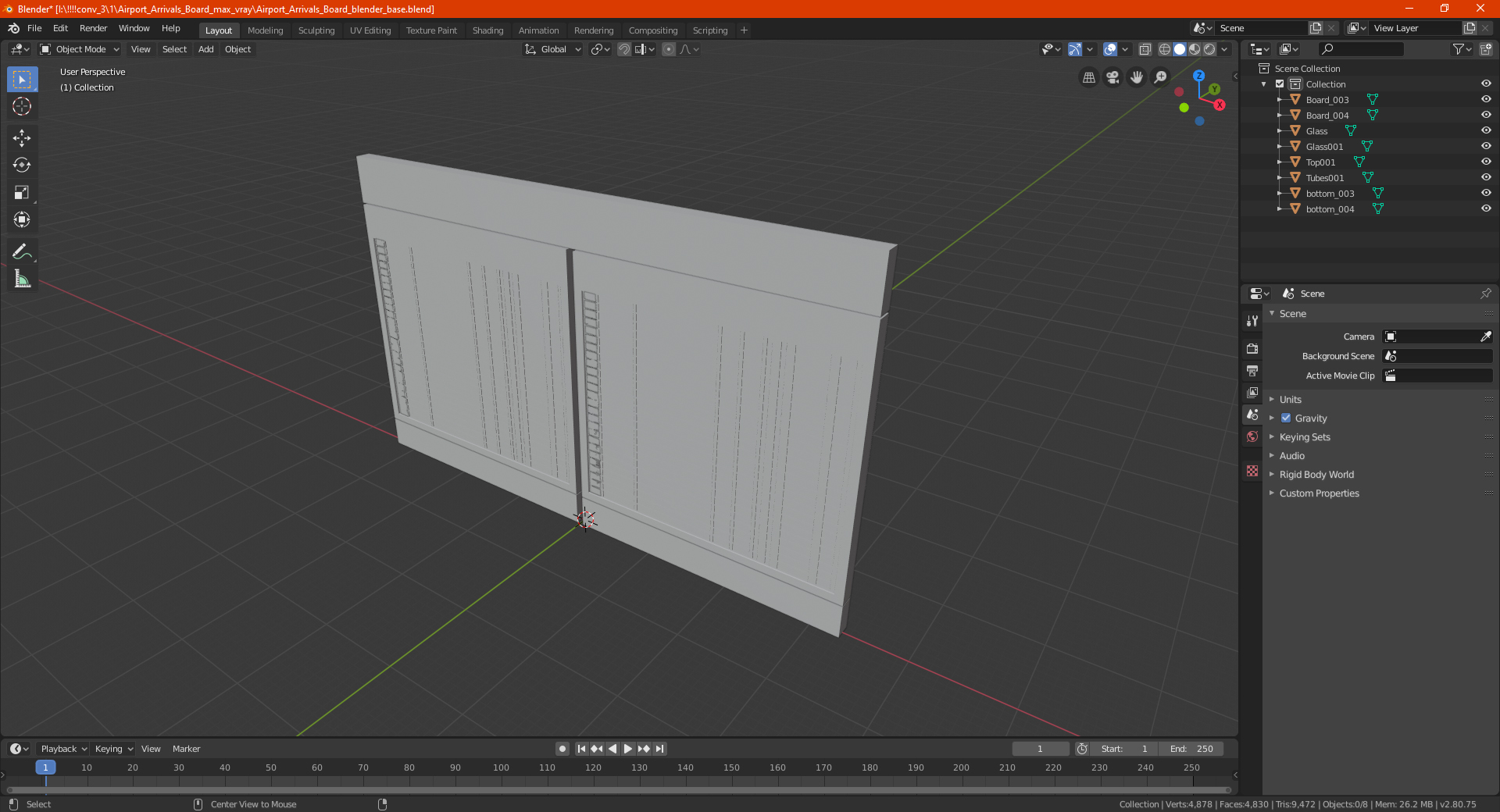 Airport Arrivals Board 3D