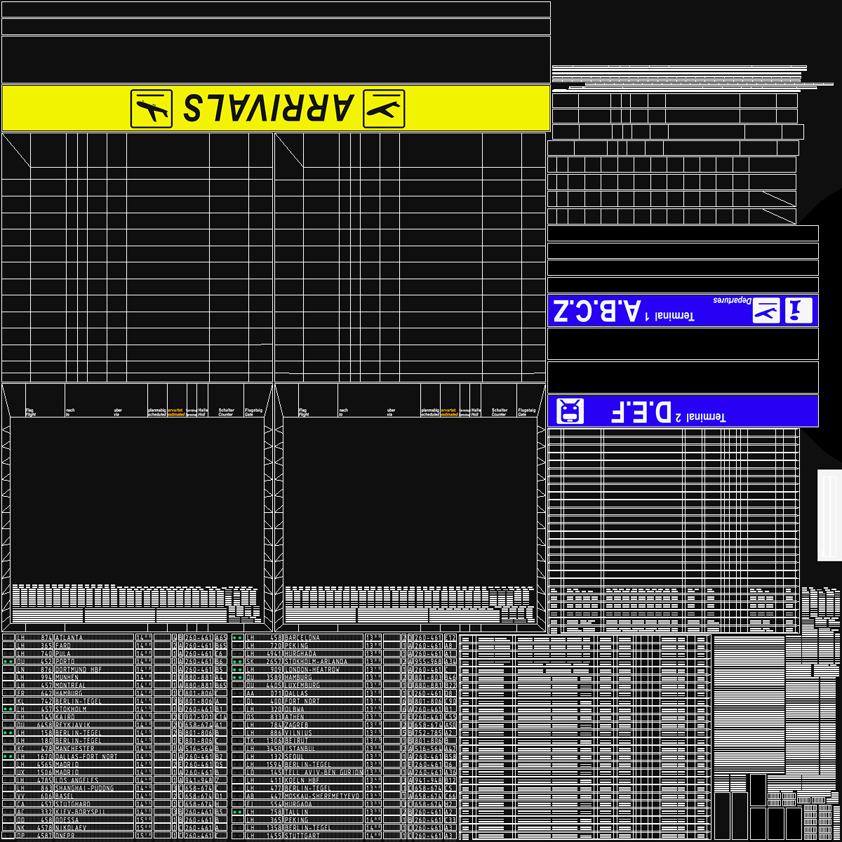 Airport Arrivals Board 3D