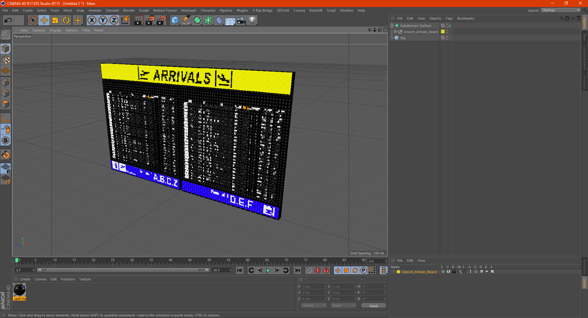 Airport Arrivals Board 3D