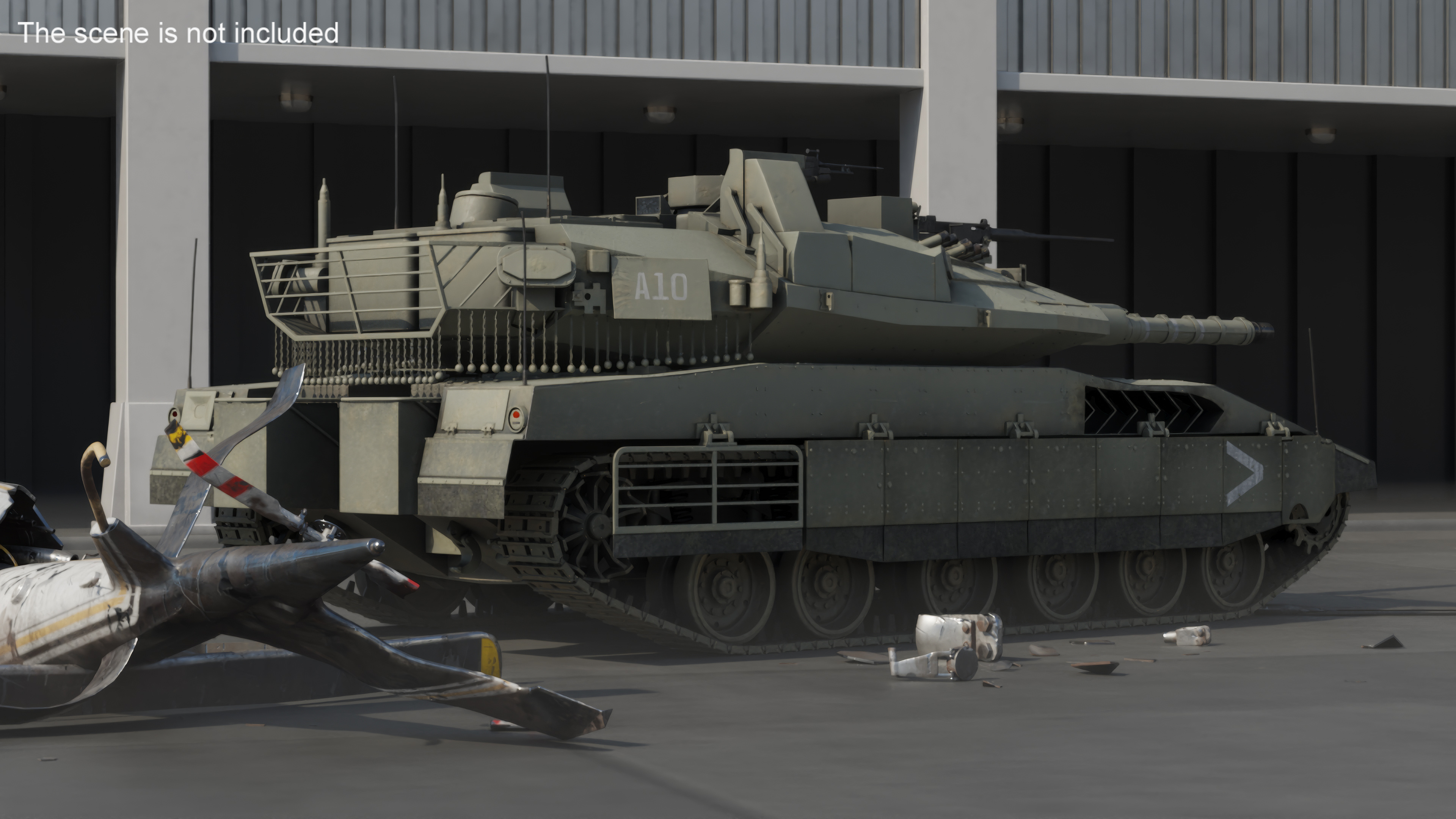 Dirty Israeli Tank Merkava 5 Olive 3D model