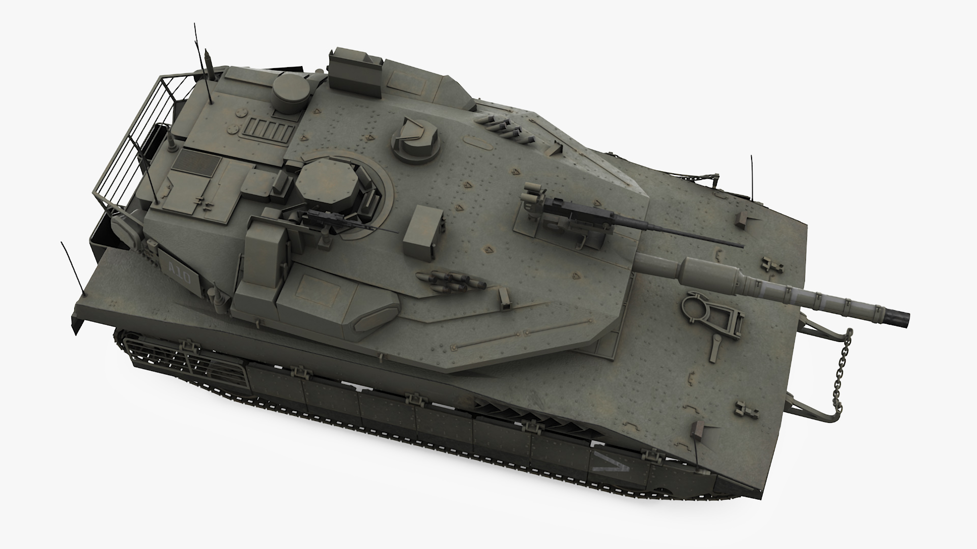 Dirty Israeli Tank Merkava 5 Olive 3D model