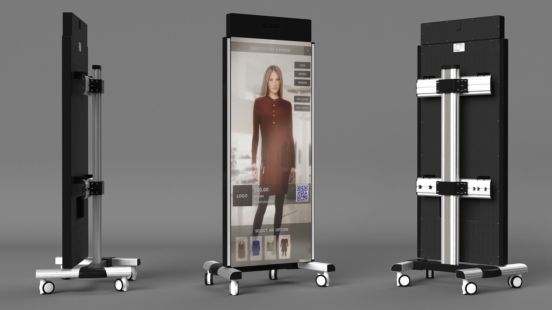 Woman with Virtual Dressing Mirror 3D model