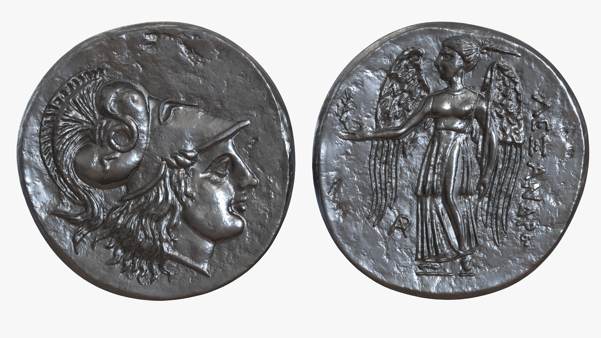 3D Greek Ancient Coin model