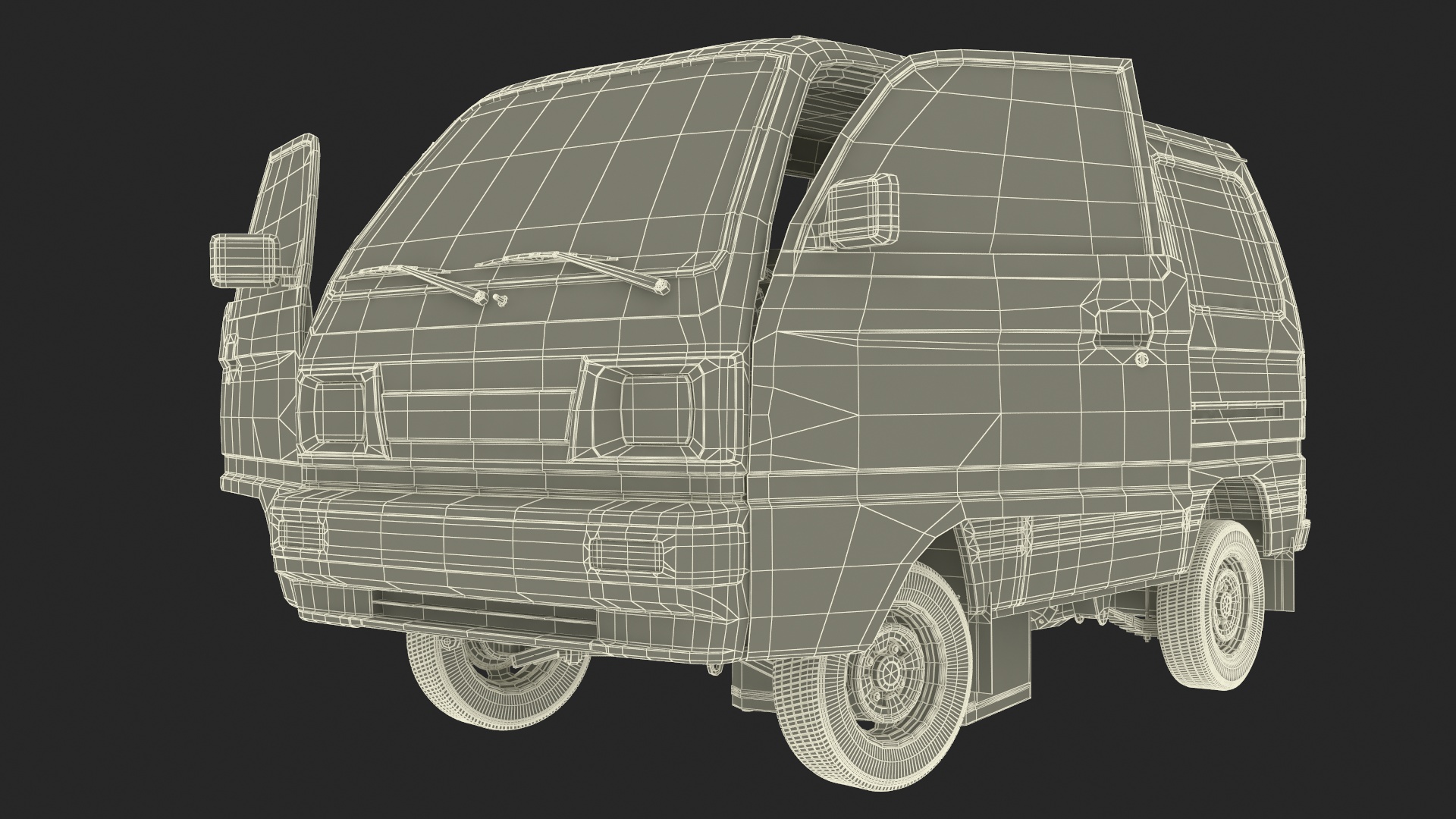 3D model Suzuki Super Carry Van White Rigged