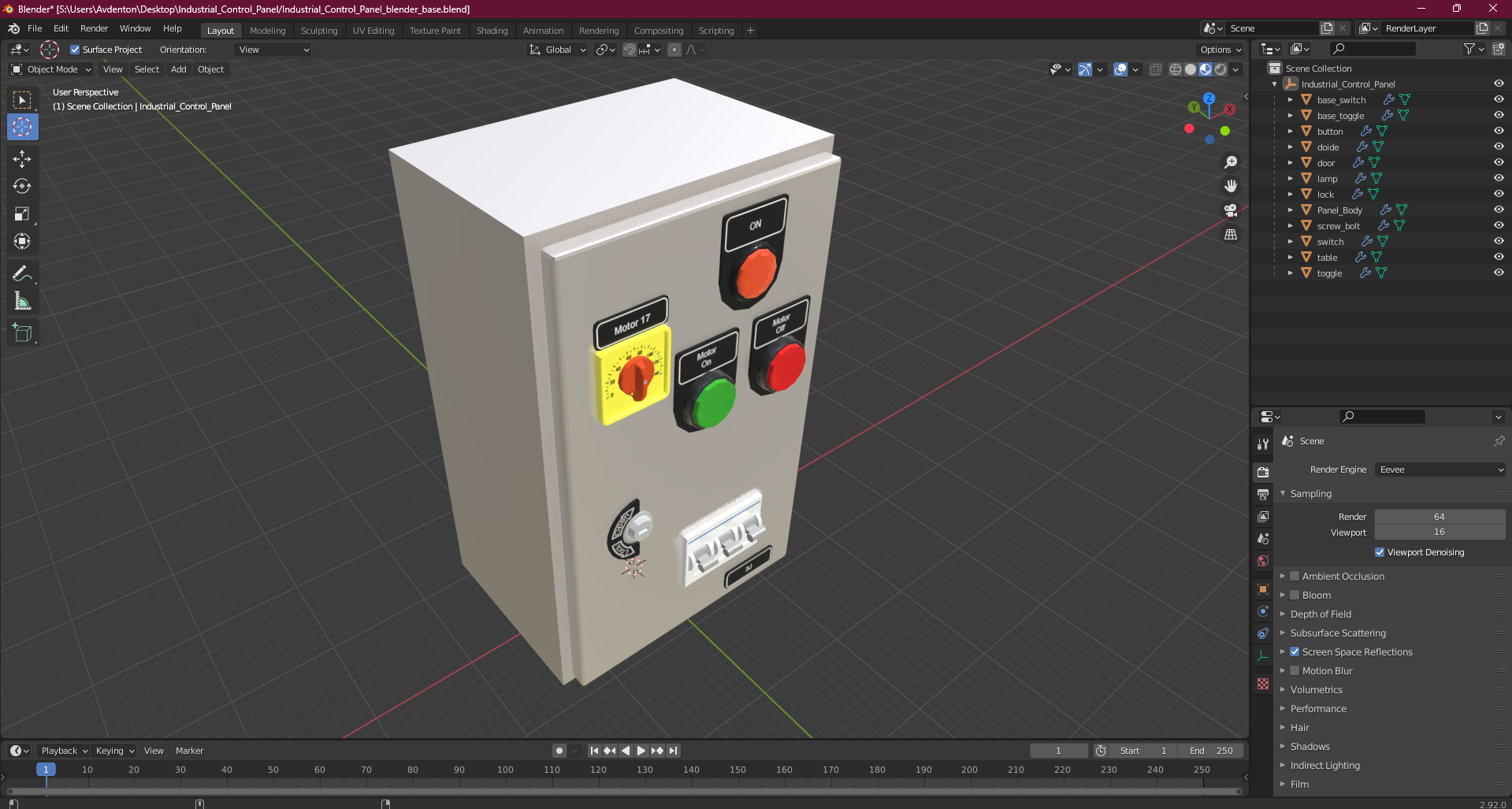 Industrial Control Panel 3D model