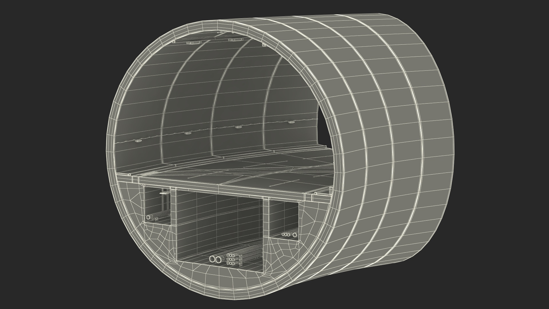 Road Tunnel Structure Section Turn 3D model