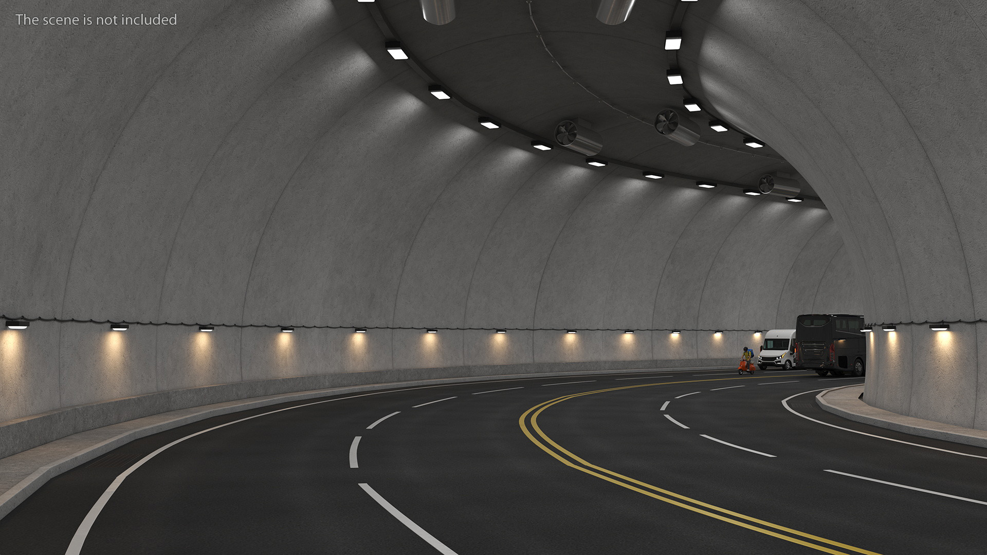 Road Tunnel Structure Section Turn 3D model