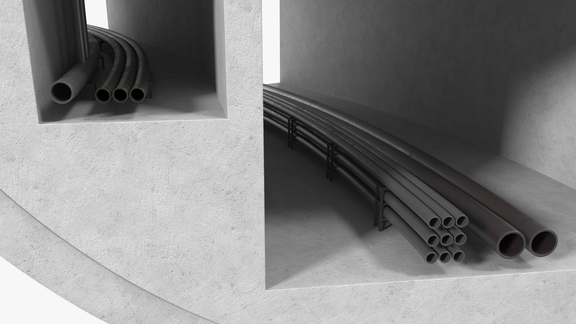 Road Tunnel Structure Section Turn 3D model