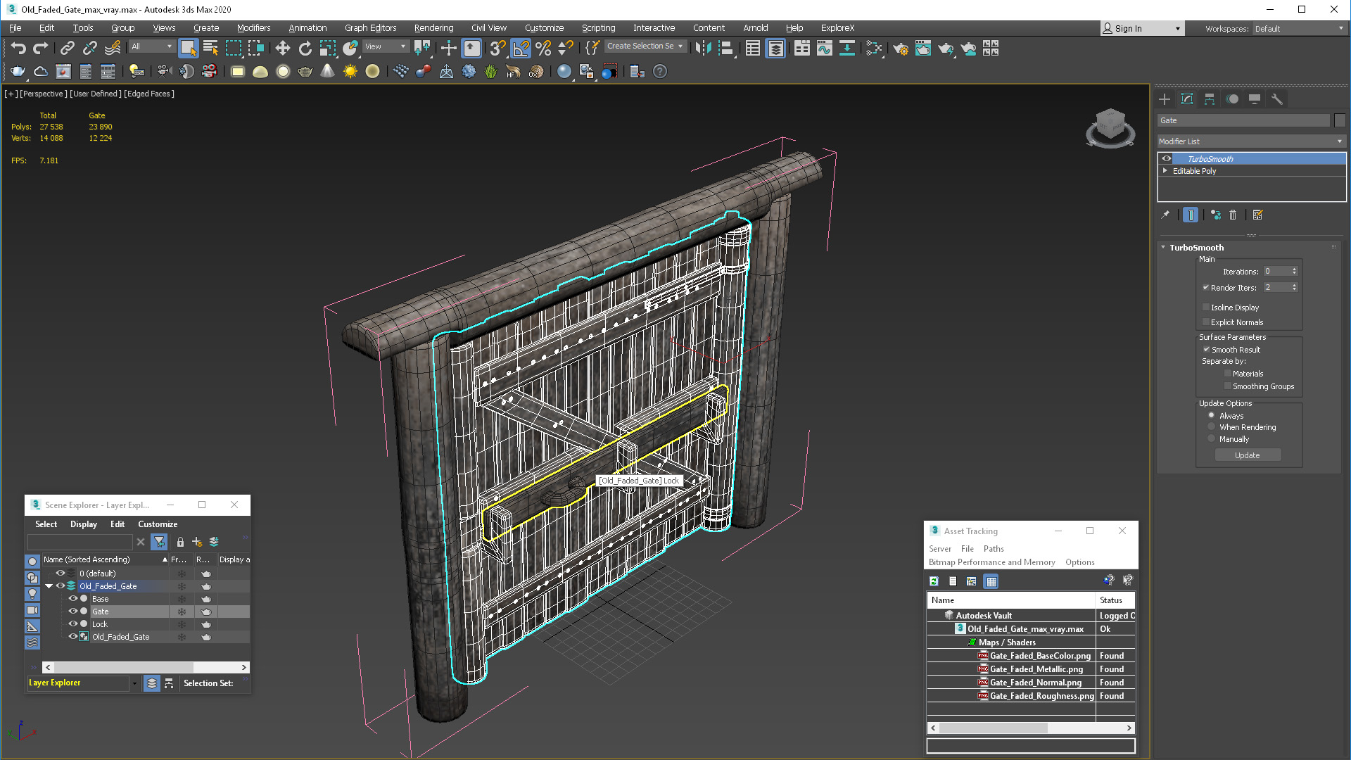 Old Faded Gate 3D model