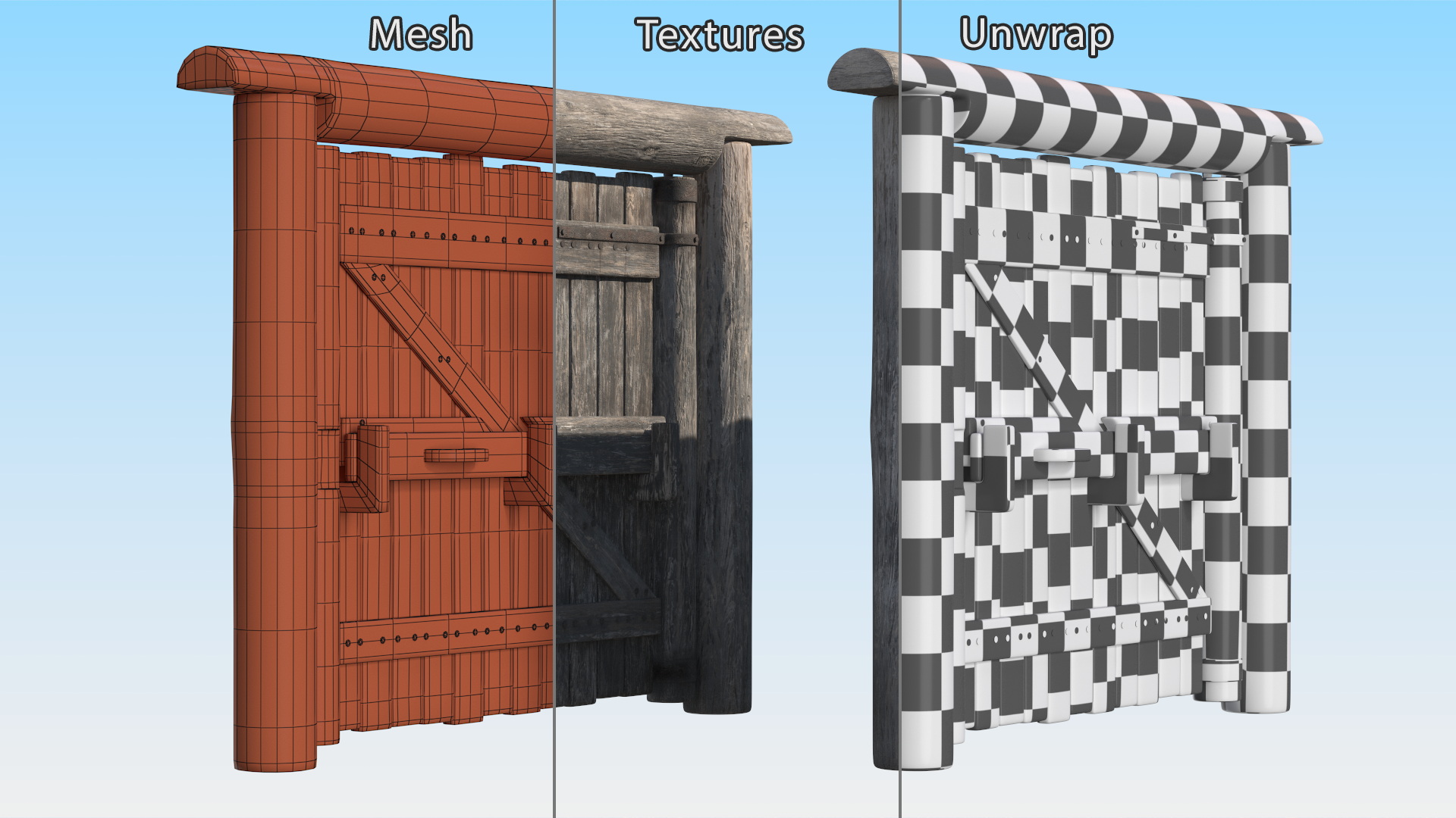 Old Faded Gate 3D model