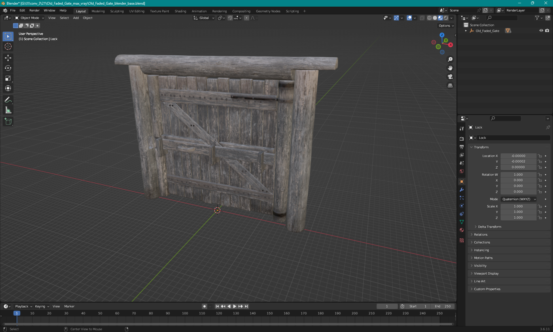 Old Faded Gate 3D model