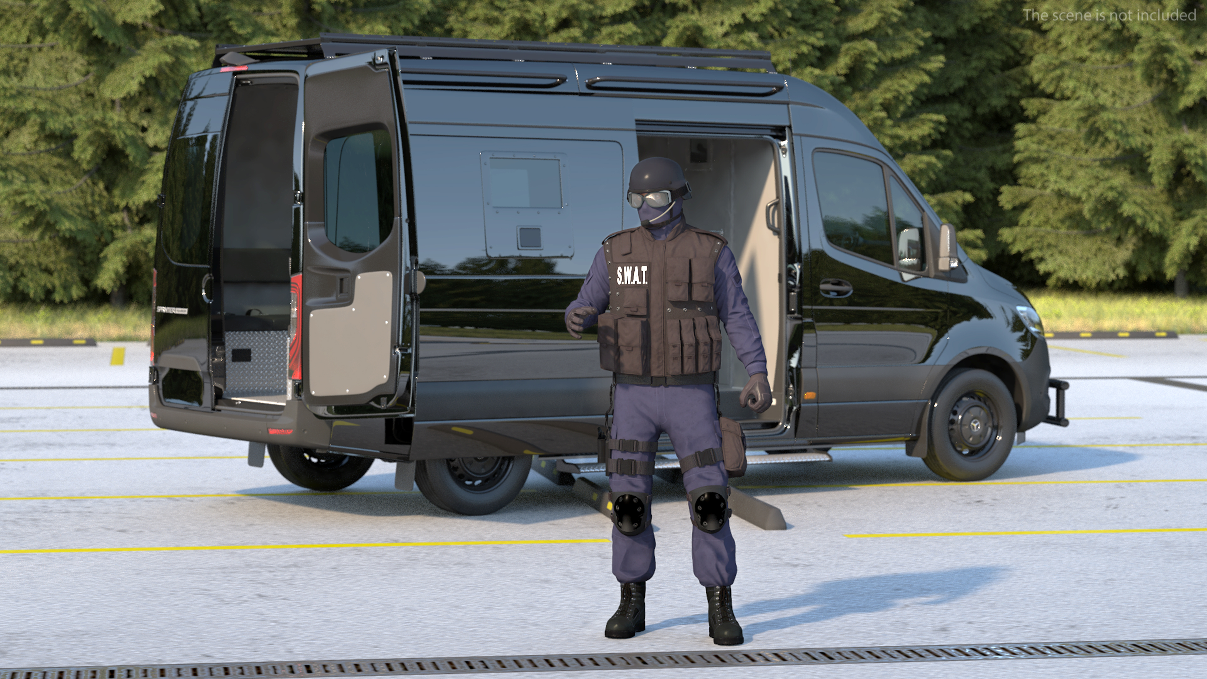 3D Swat Officer Rigged for Maya model