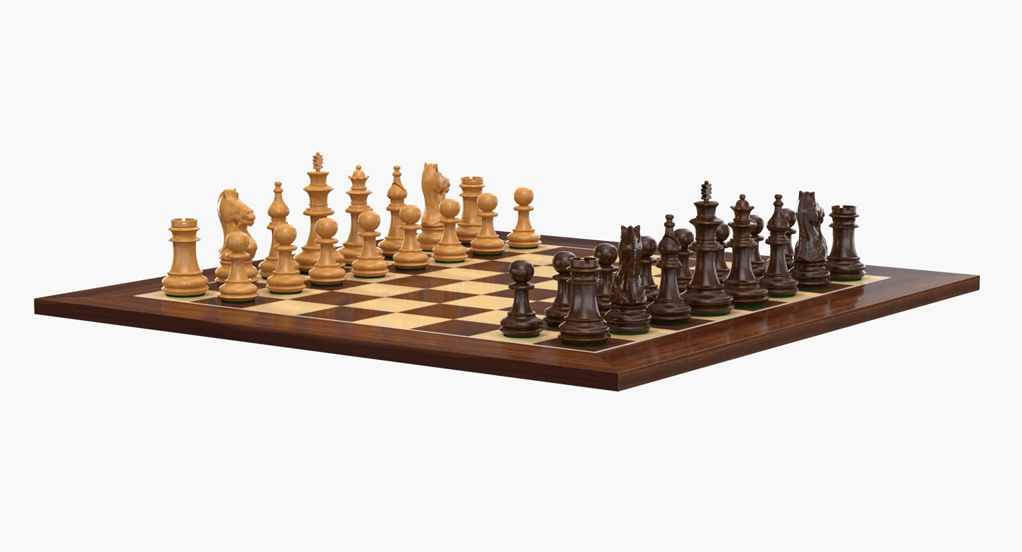 3D Wooden Chess Set