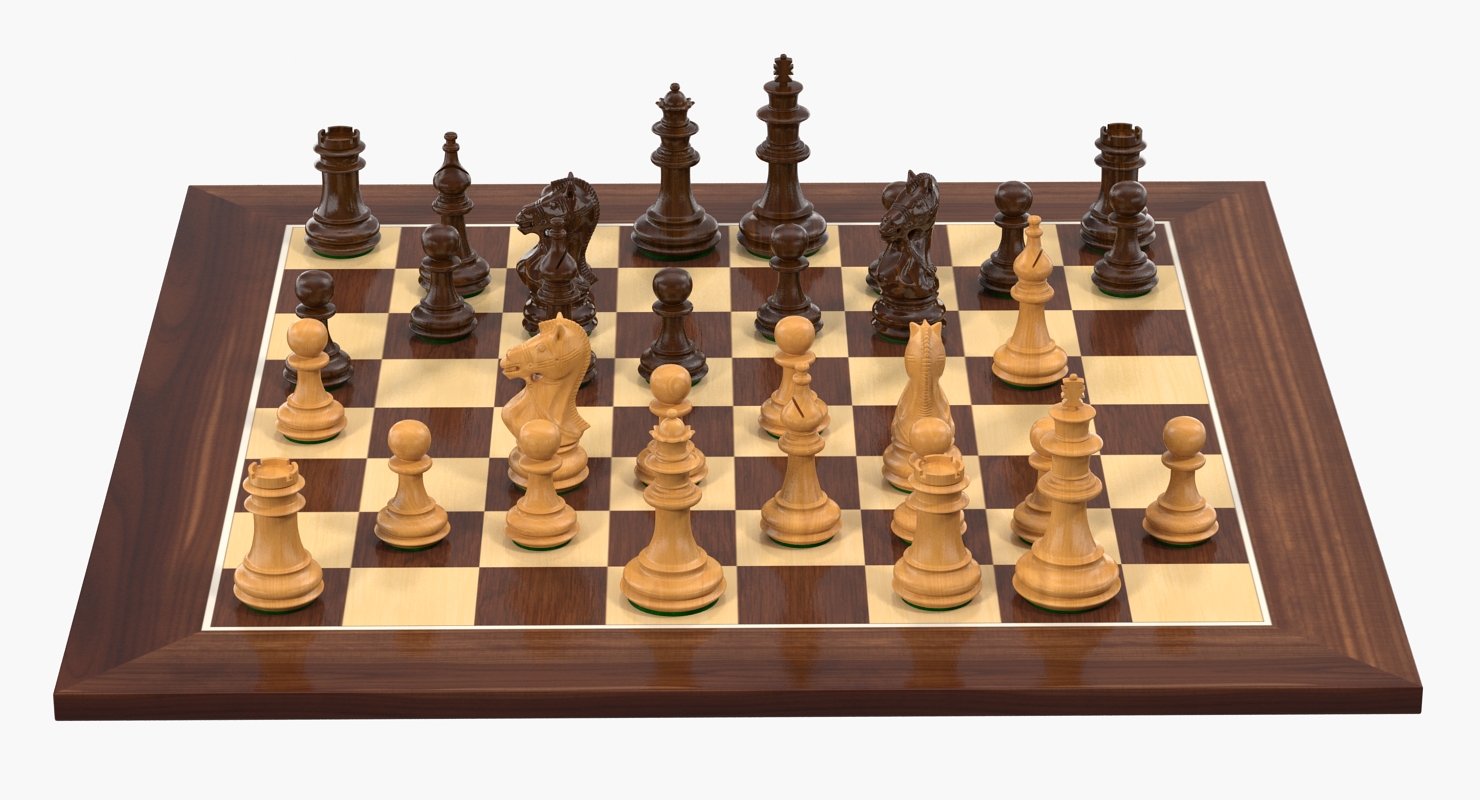 3D Wooden Chess Set