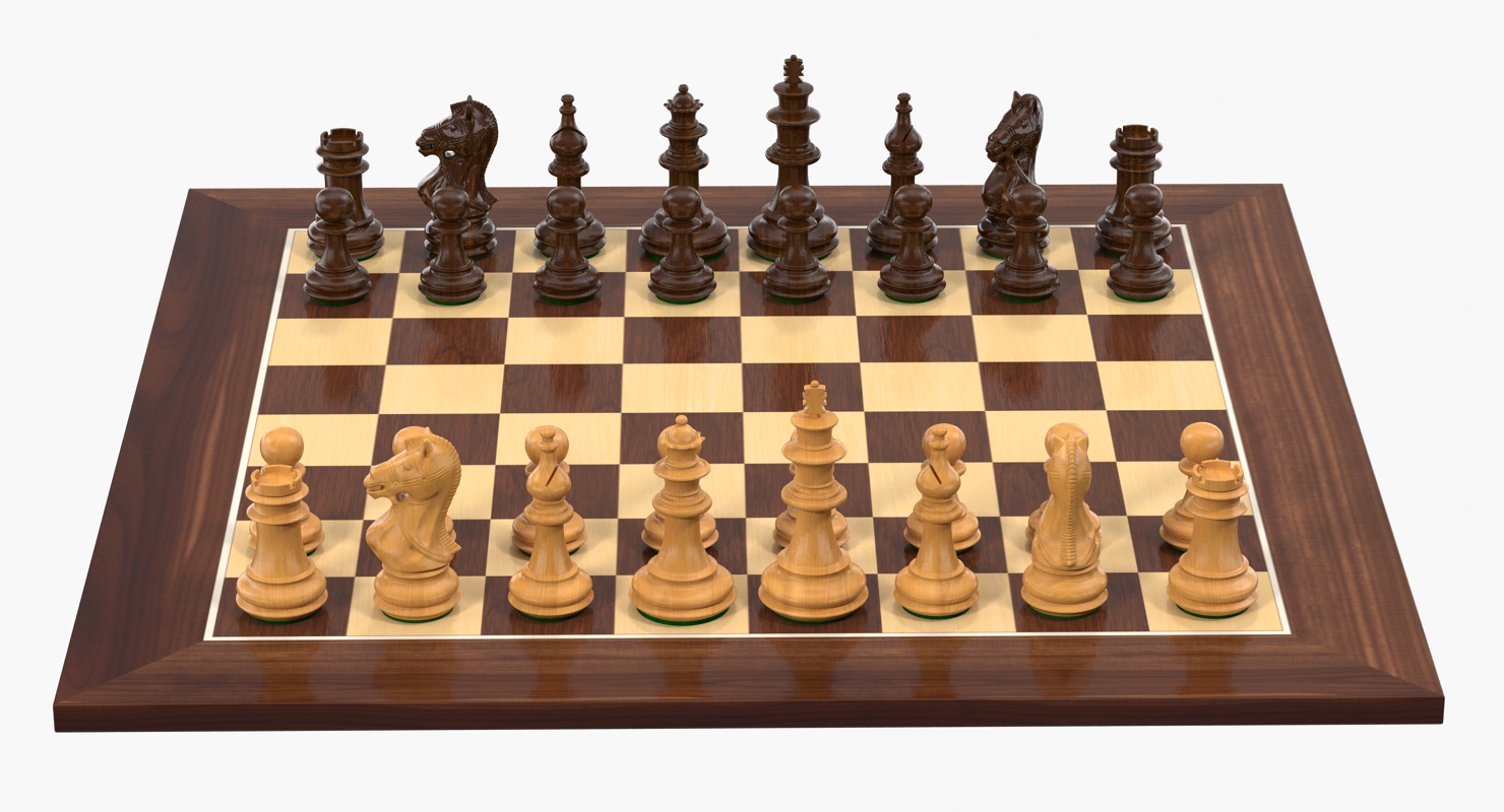 3D Wooden Chess Set