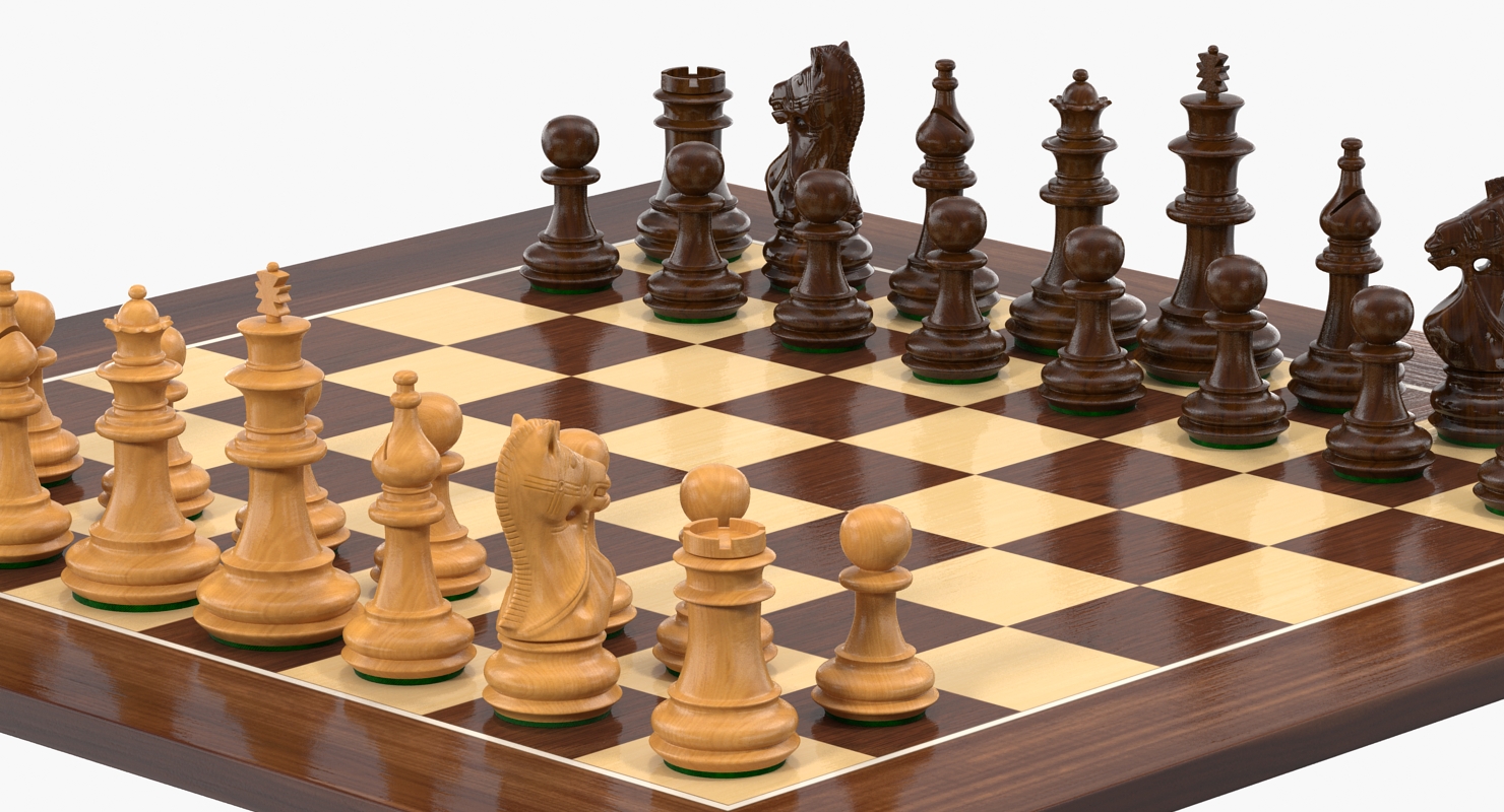 3D Wooden Chess Set