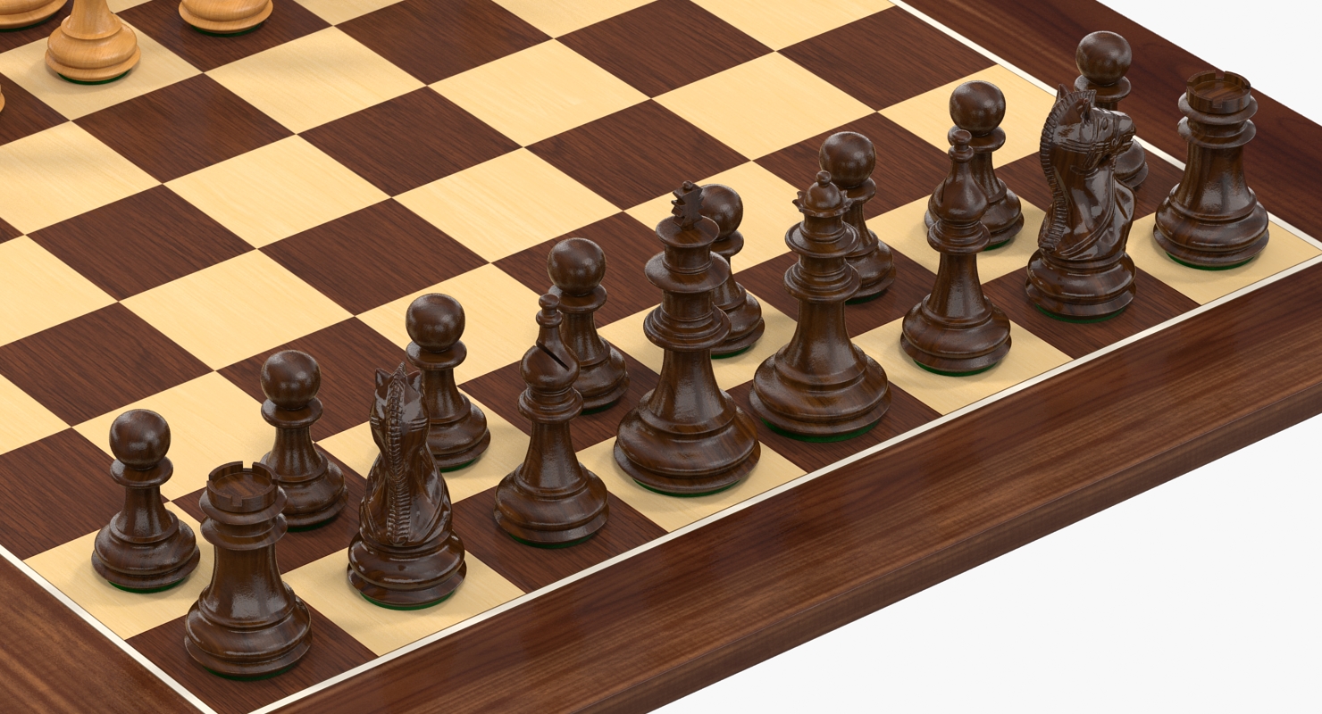 3D Wooden Chess Set