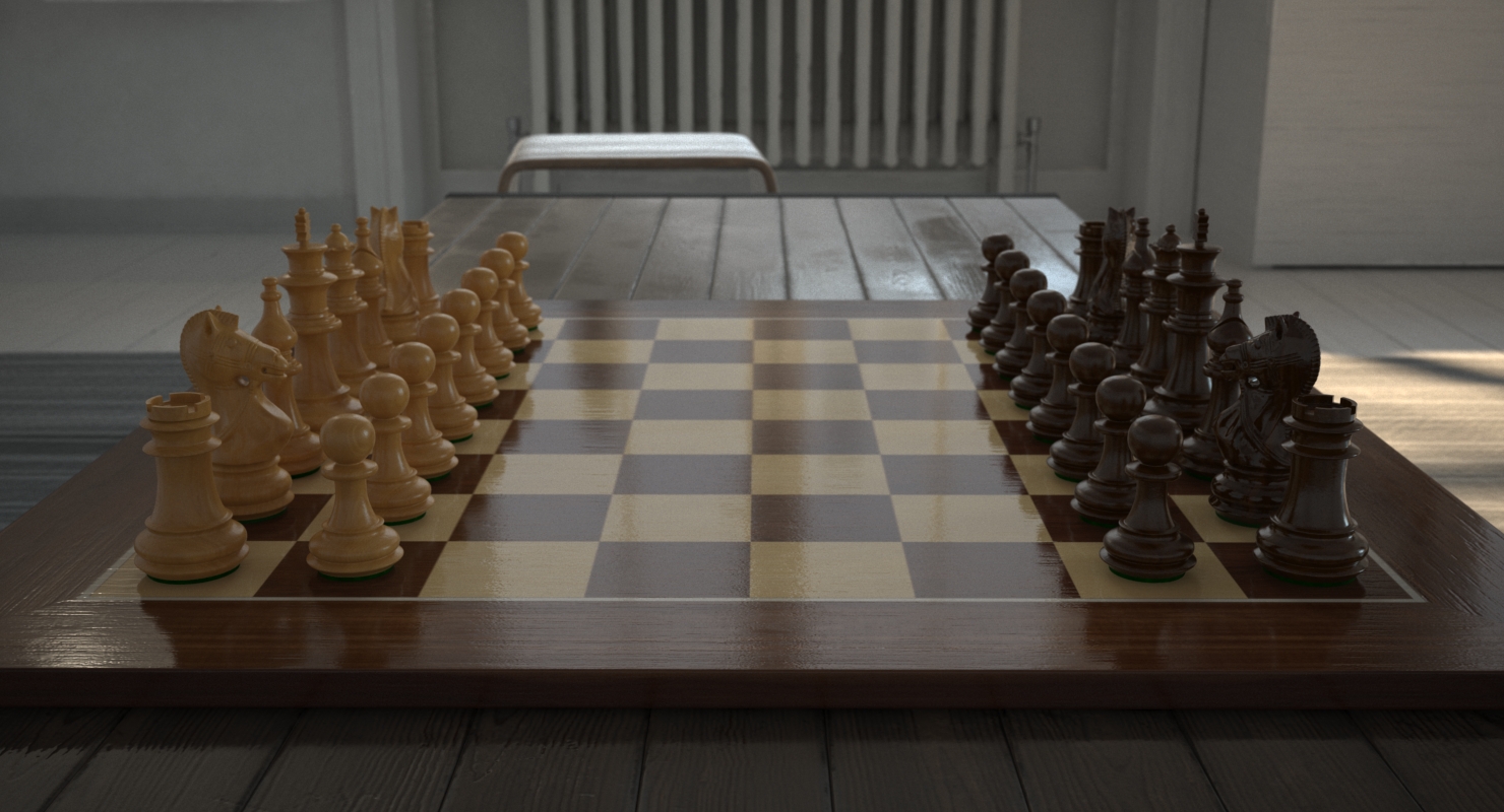 3D Wooden Chess Set