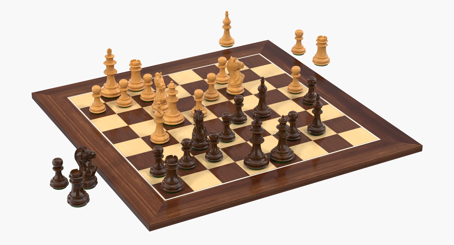 3D Wooden Chess Set