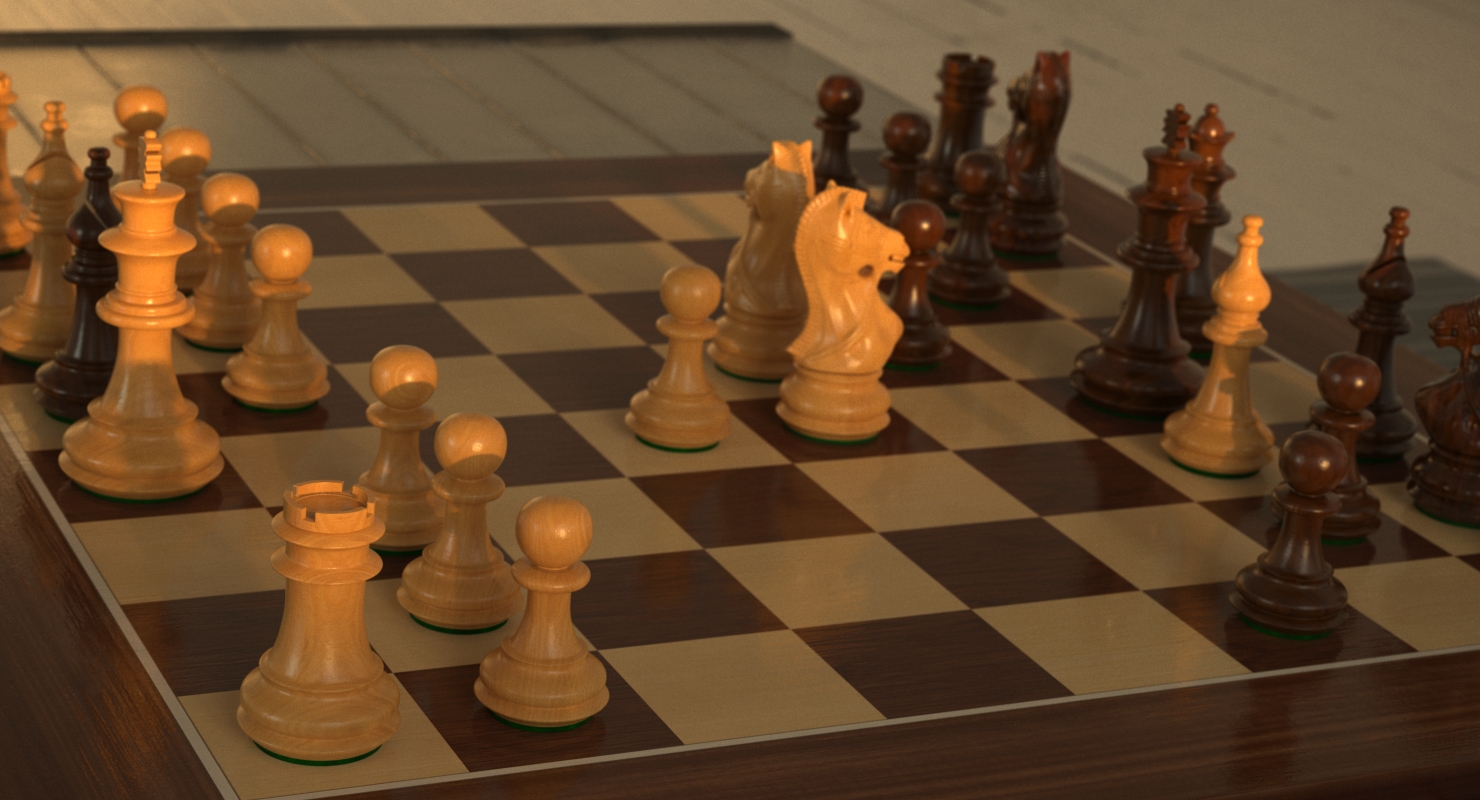 3D Wooden Chess Set