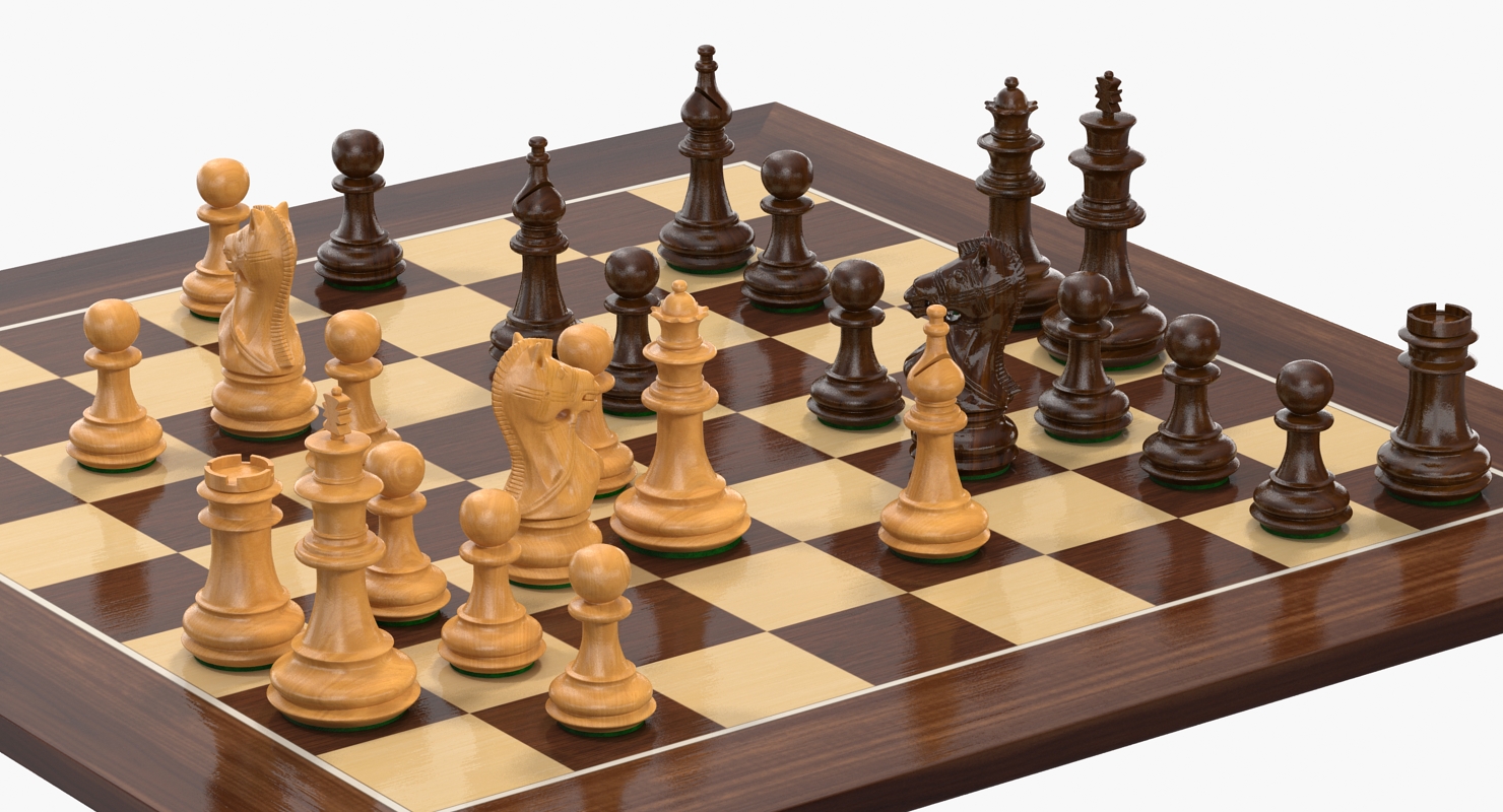 3D Wooden Chess Set