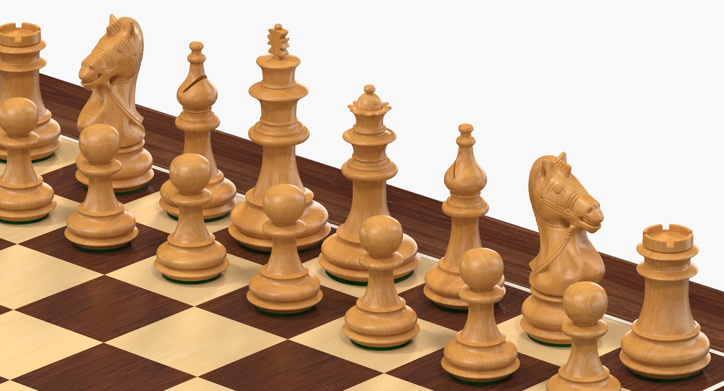 3D Wooden Chess Set