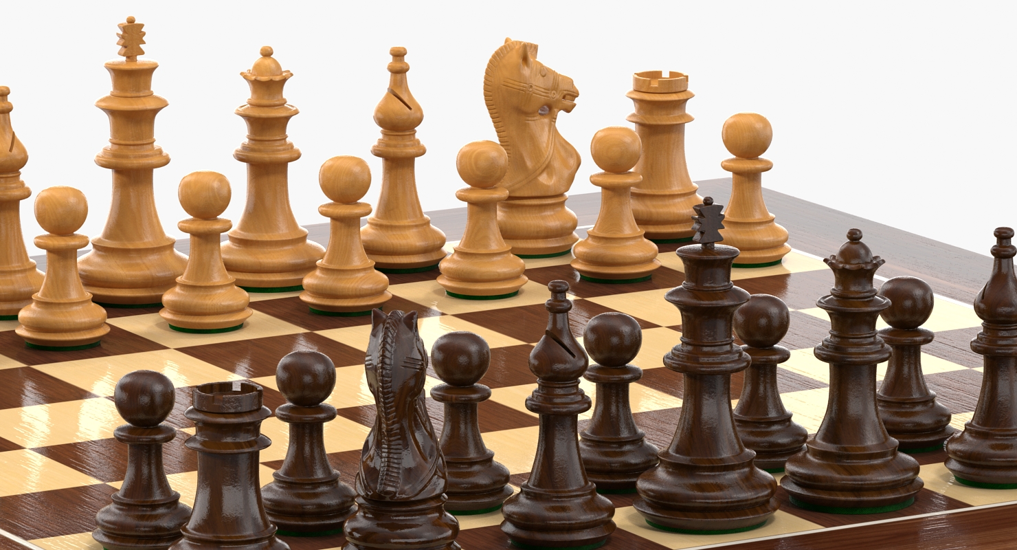 3D Wooden Chess Set