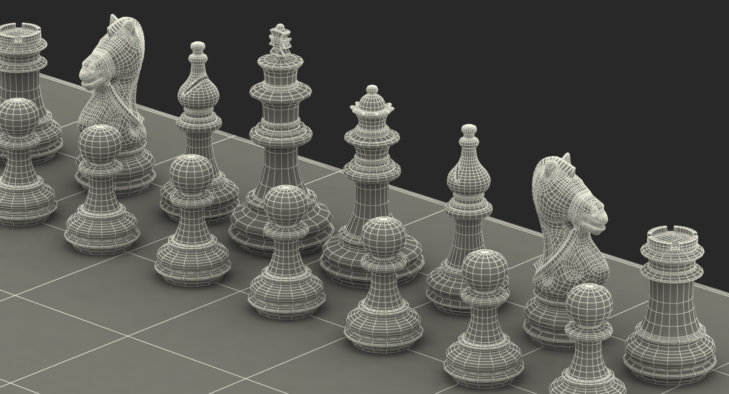 3D Wooden Chess Set