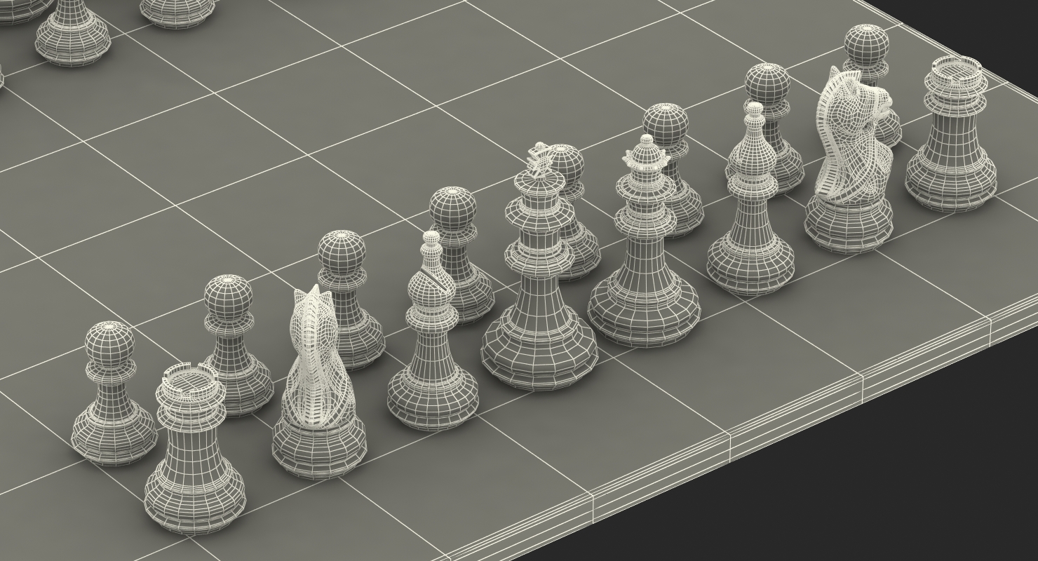 3D Wooden Chess Set