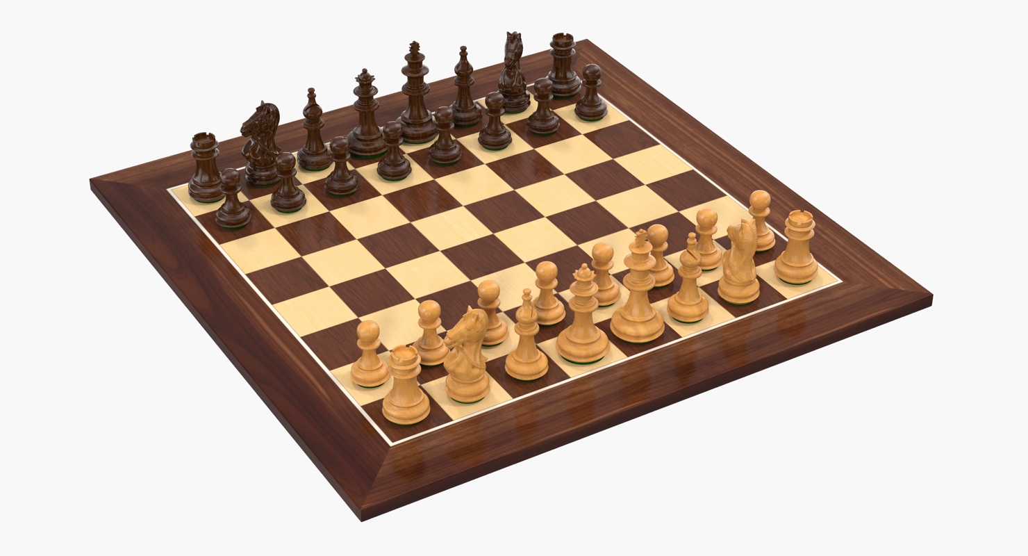 3D Wooden Chess Set