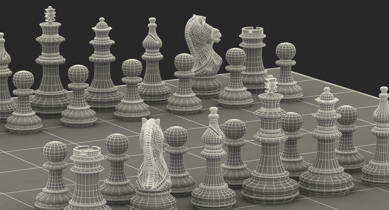 3D Wooden Chess Set