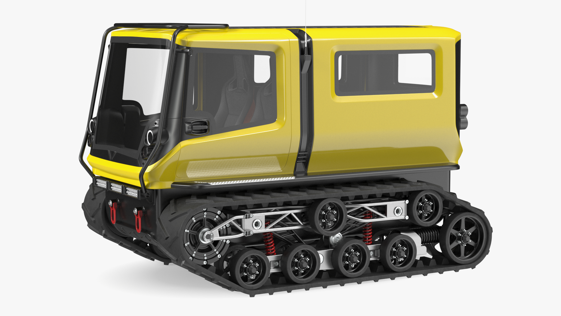 3D Yellow Polar Exploration Vehicle Simple Interior model