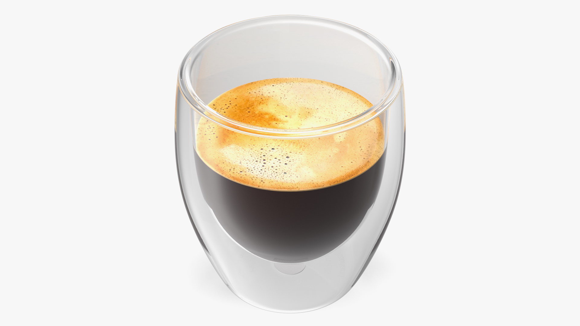 3D Coffee in Double Glass Cup