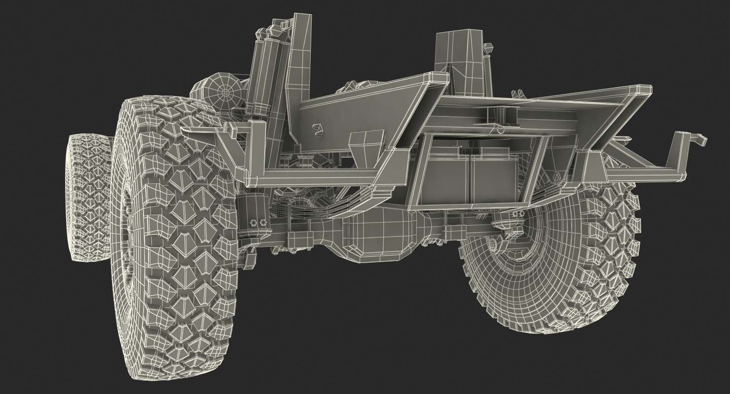 3D Racing Truck KAMAZ Chassis Rigged model