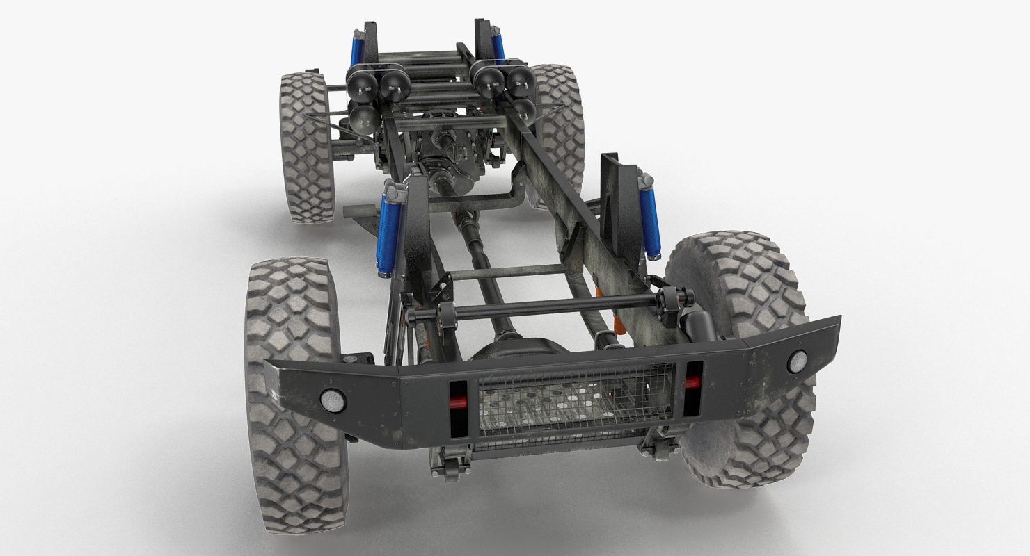 3D Racing Truck KAMAZ Chassis Rigged model