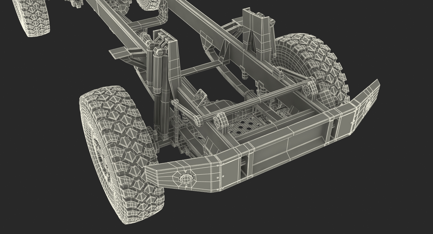 3D Racing Truck KAMAZ Chassis Rigged model