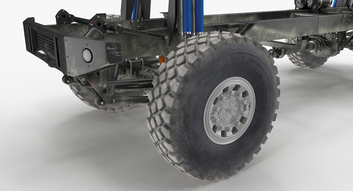 3D Racing Truck KAMAZ Chassis Rigged model