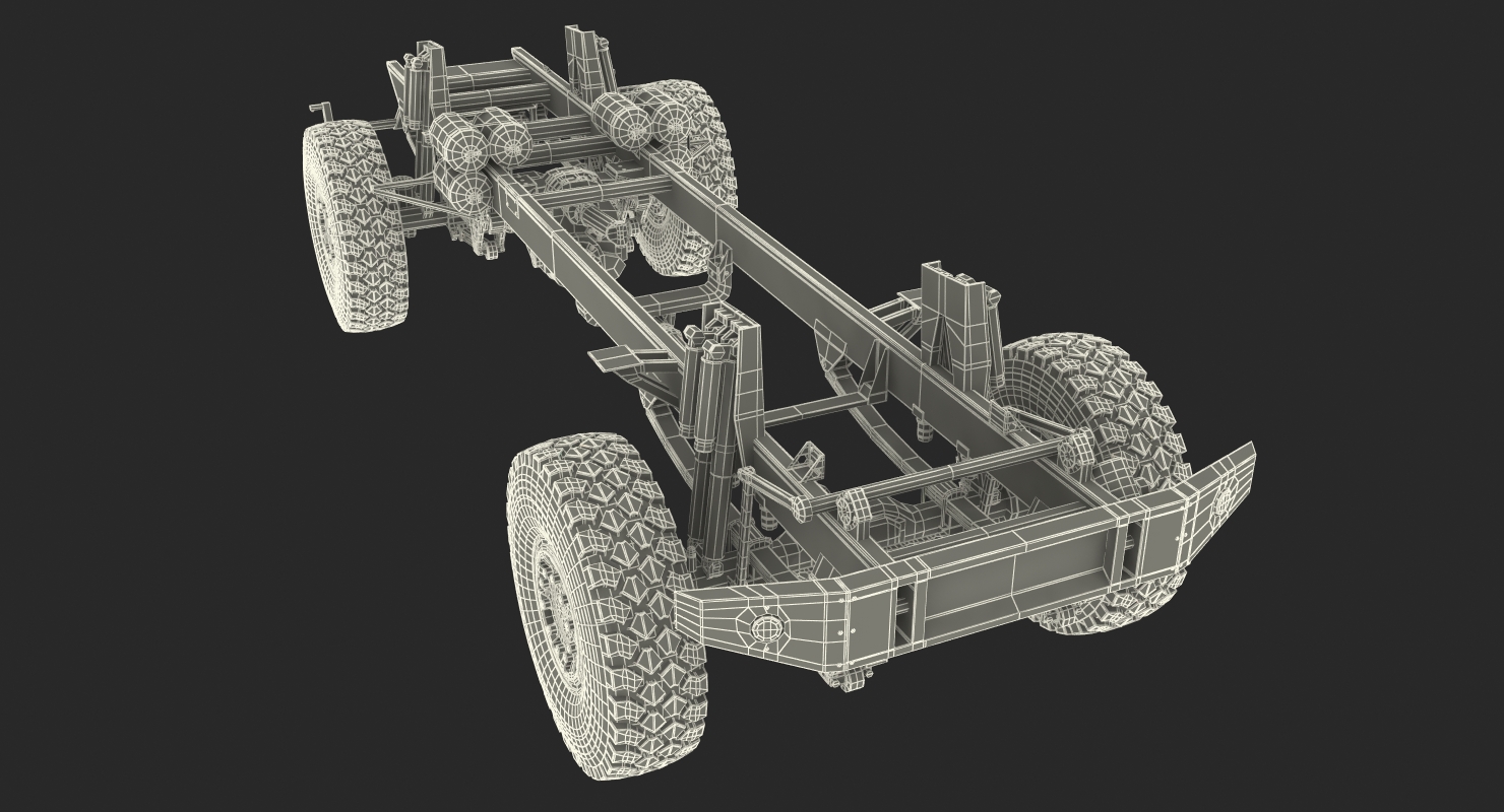 3D Racing Truck KAMAZ Chassis Rigged model