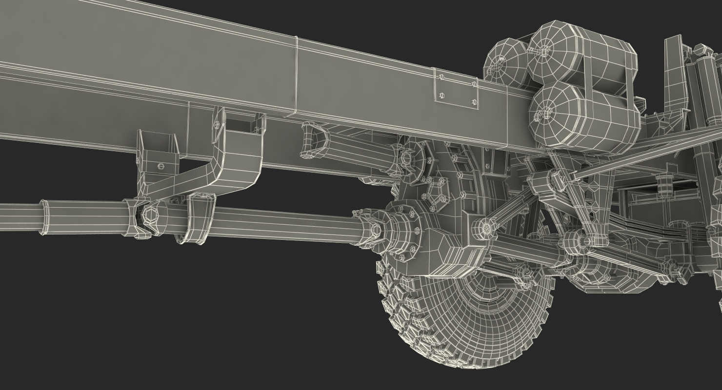 3D Racing Truck KAMAZ Chassis Rigged model