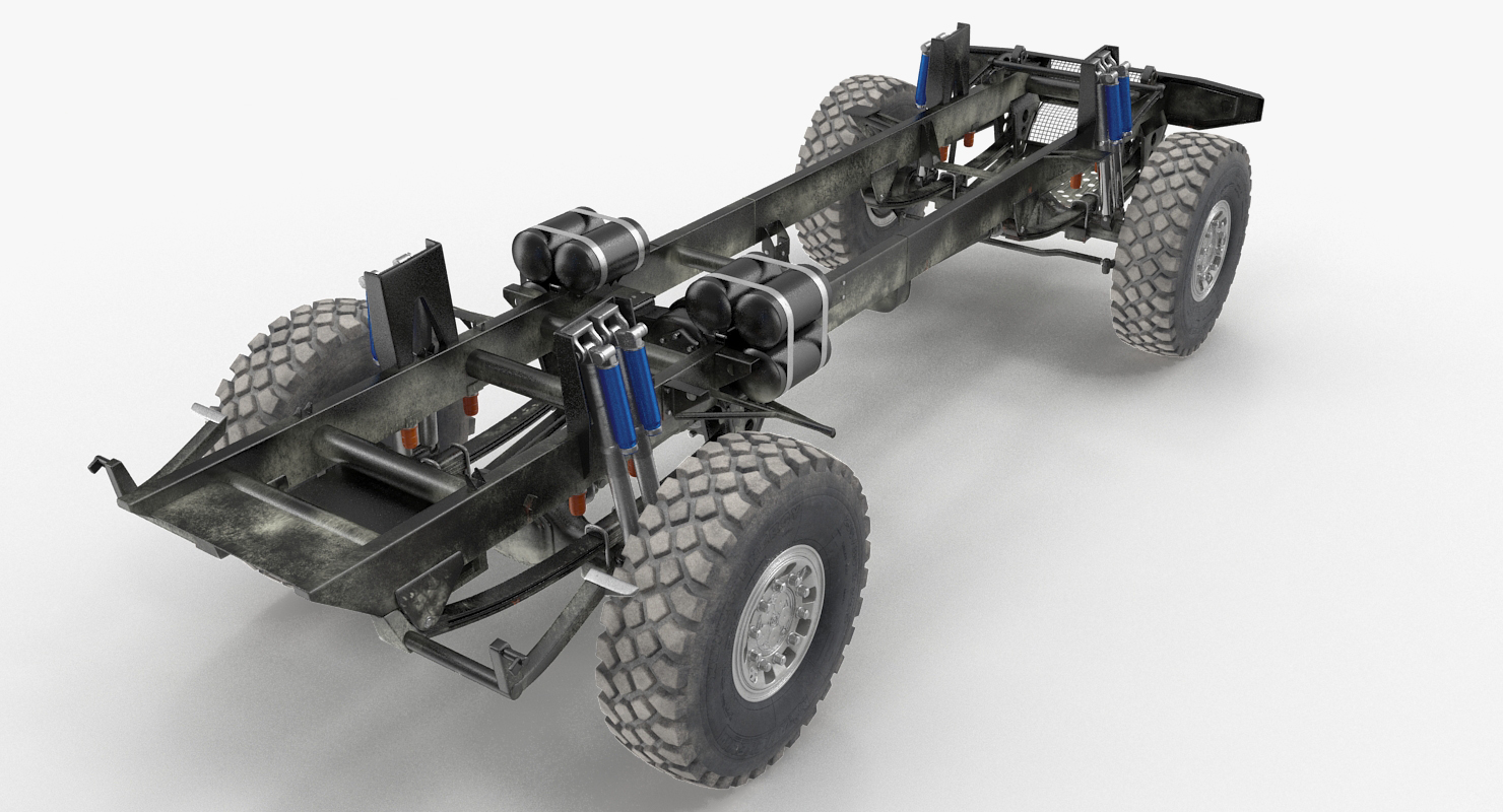 3D Racing Truck KAMAZ Chassis Rigged model