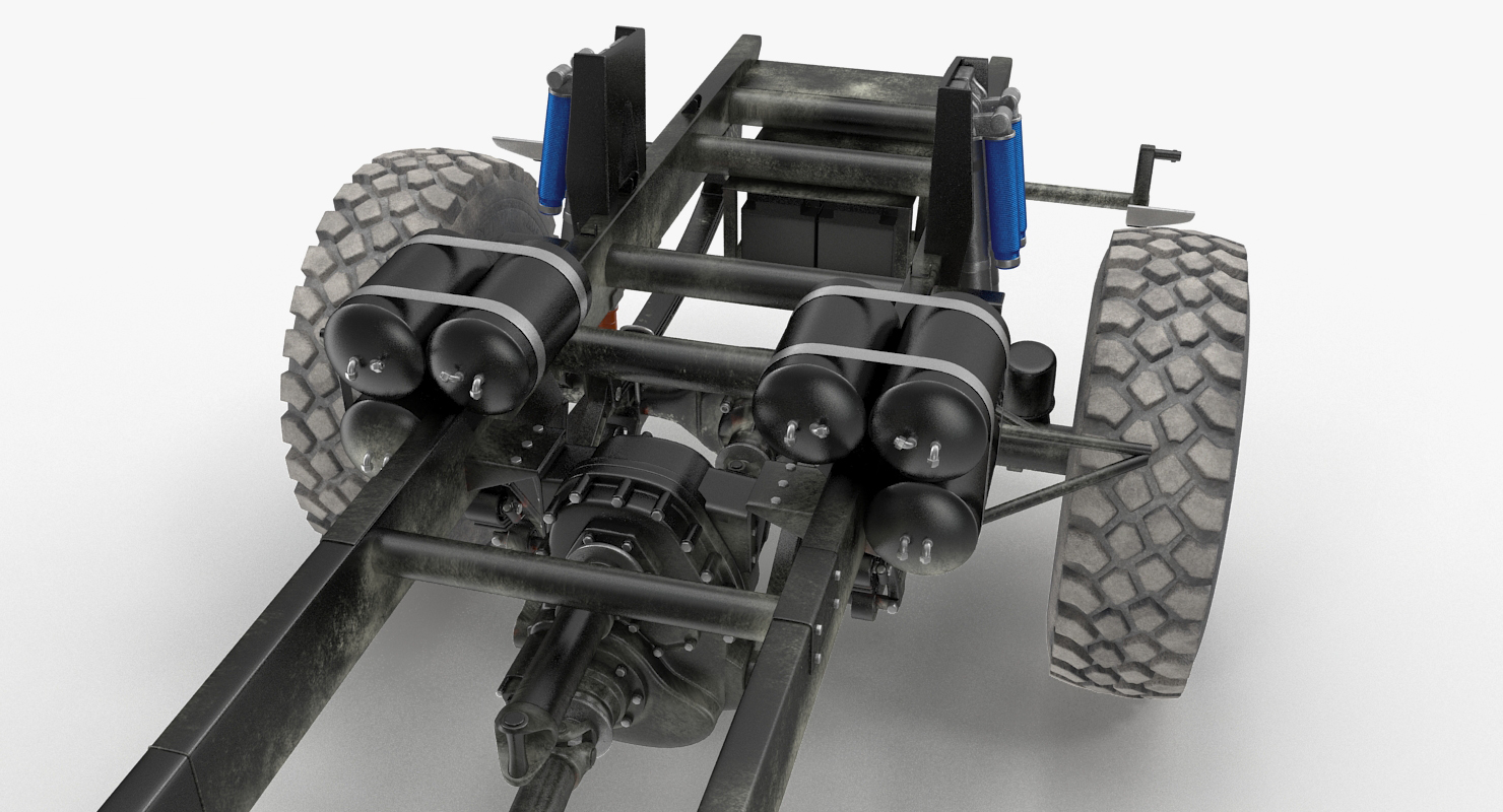 3D Racing Truck KAMAZ Chassis Rigged model