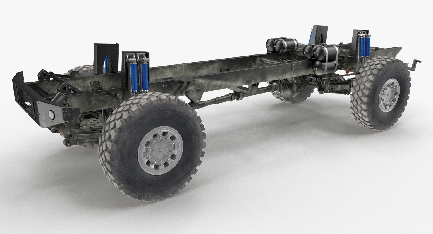 3D Racing Truck KAMAZ Chassis Rigged model