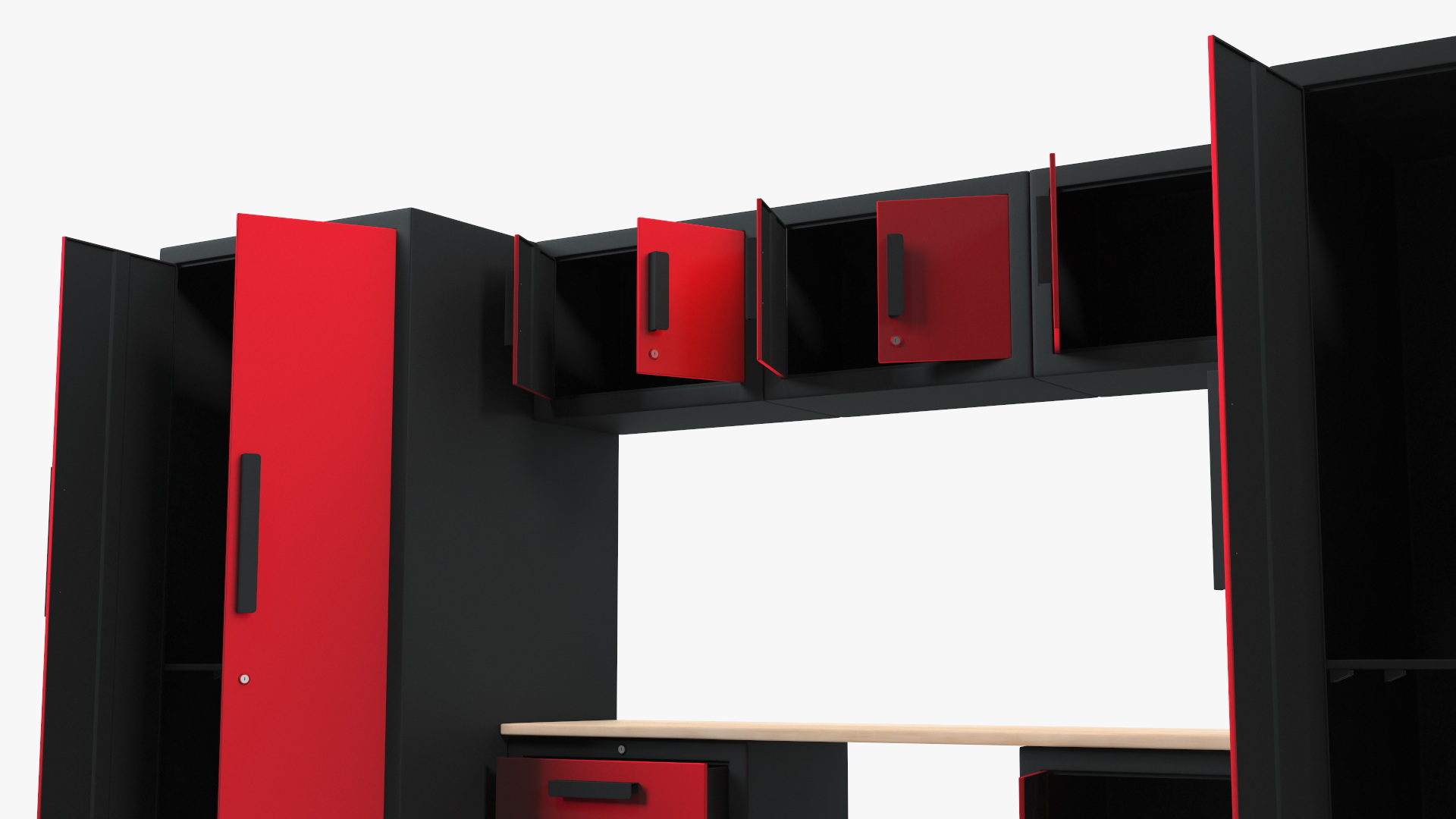 3D Garage Cabinet Red model