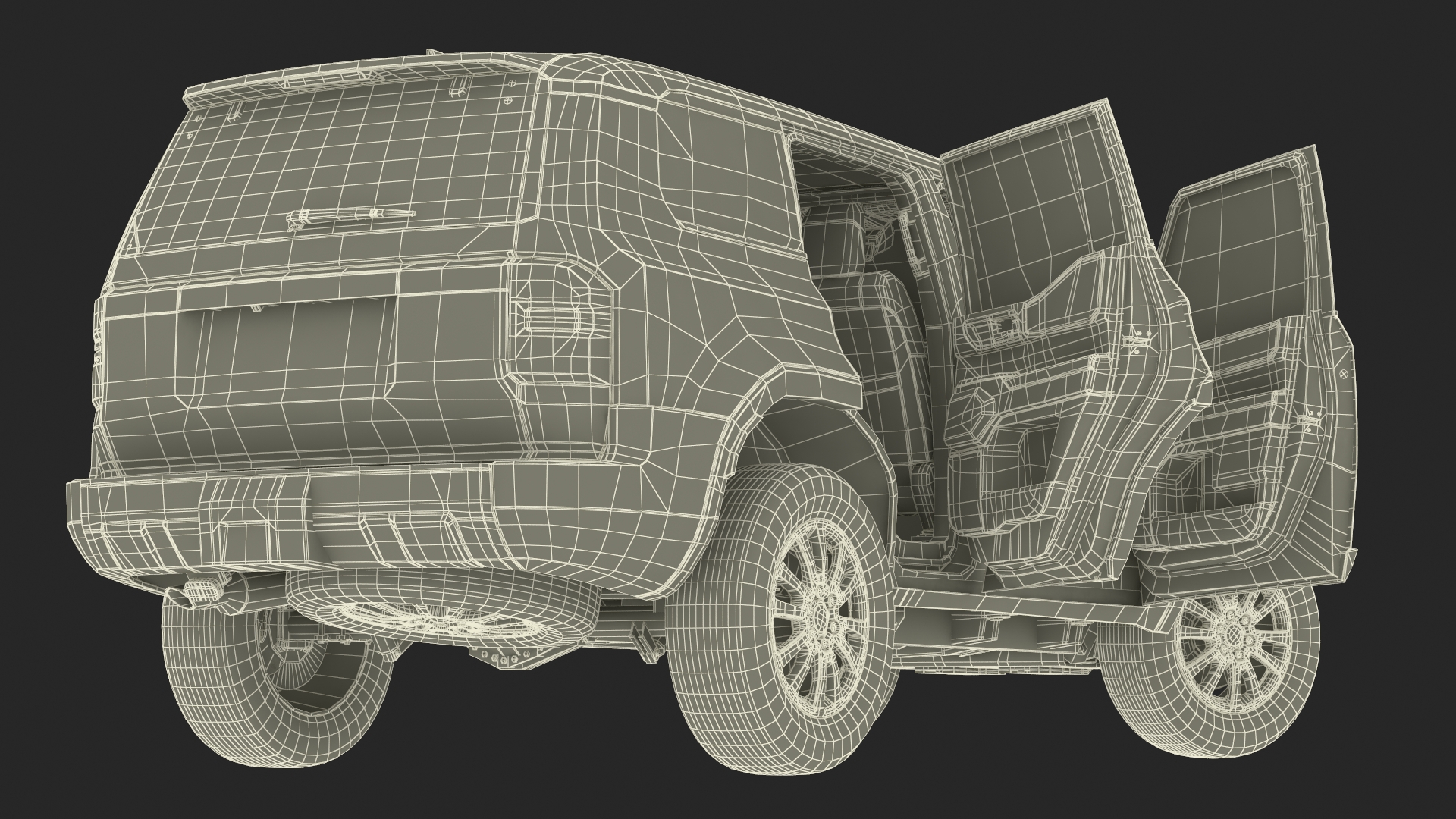 Generic SUV Vehicle White Rigged 3D