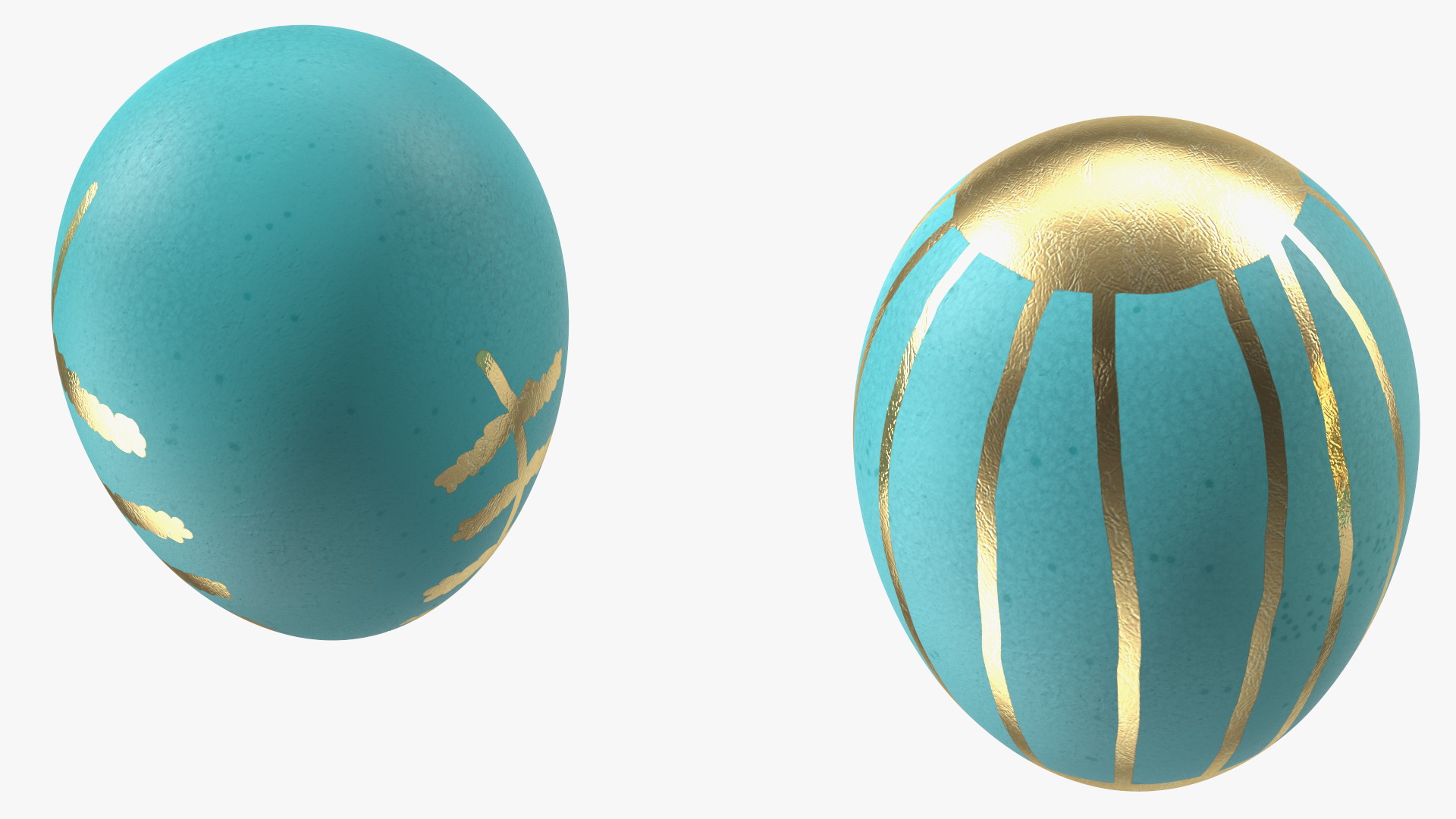 3D Colored Easter Eggs Set model