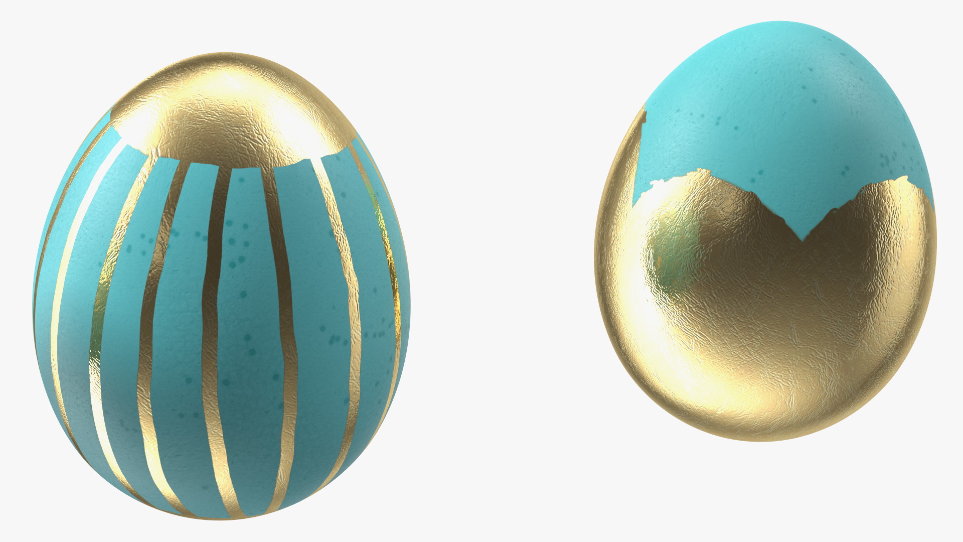 3D Colored Easter Eggs Set model