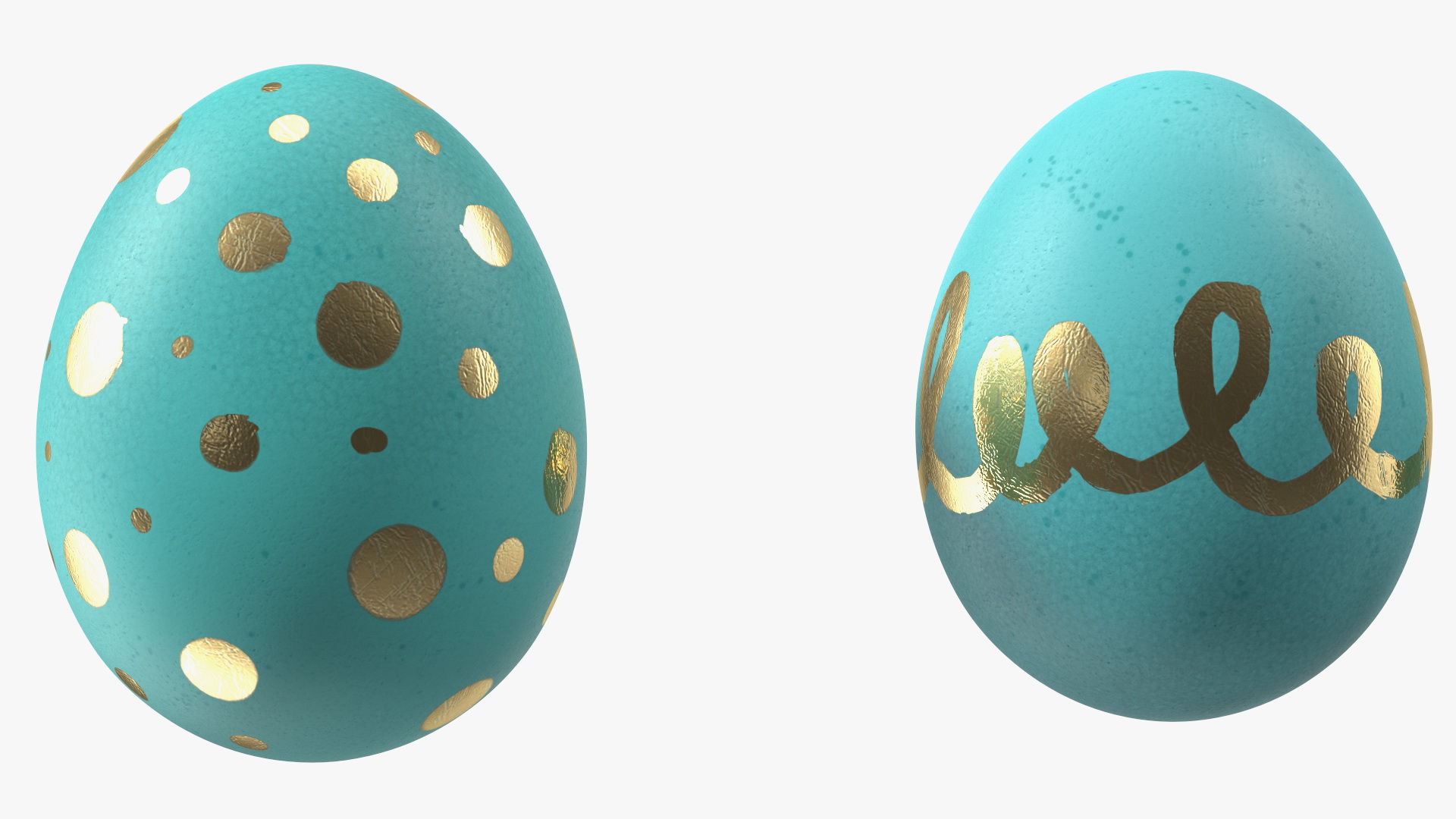 3D Colored Easter Eggs Set model